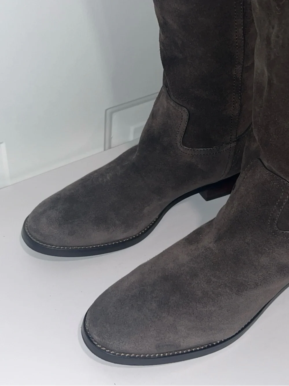 TORY BURCH Simone Dark Brown Suede Over-the-Knee Boots